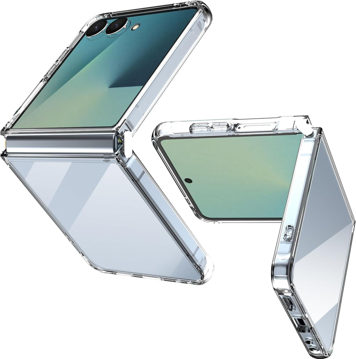 Galaxy Z Flip 8 Clear Military-Grade Shockproof Case with Air-Cushion Corners