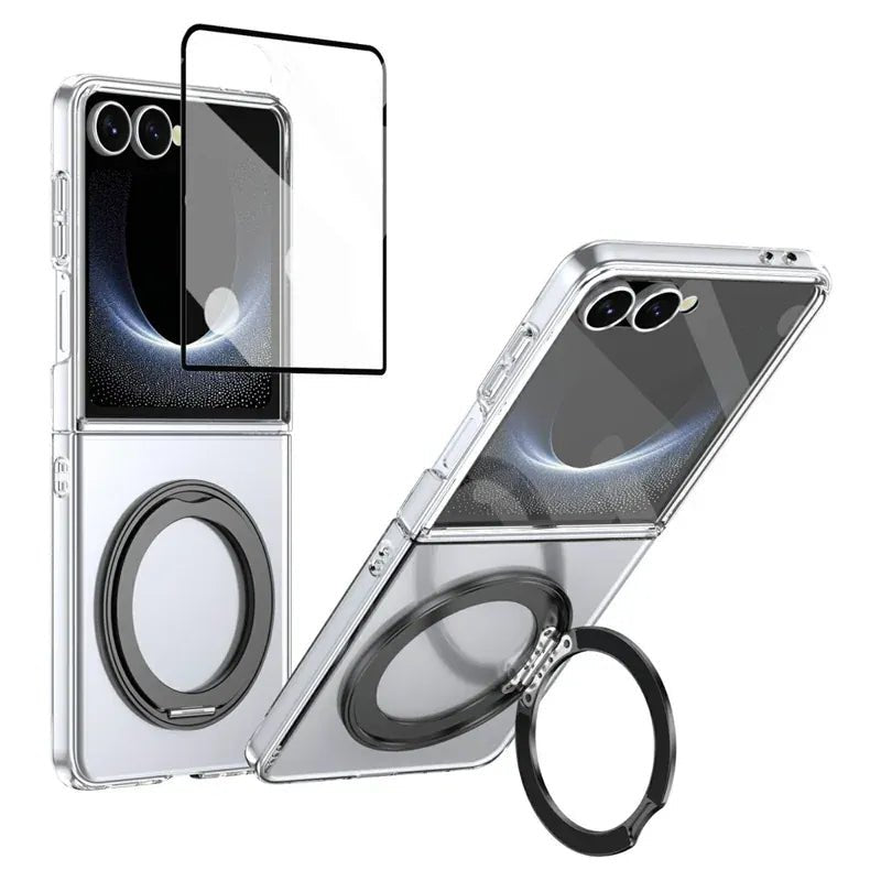 Galaxy Z Flip 8 Magnetic Clear Kickstand Case – Black - Gorilla Cases