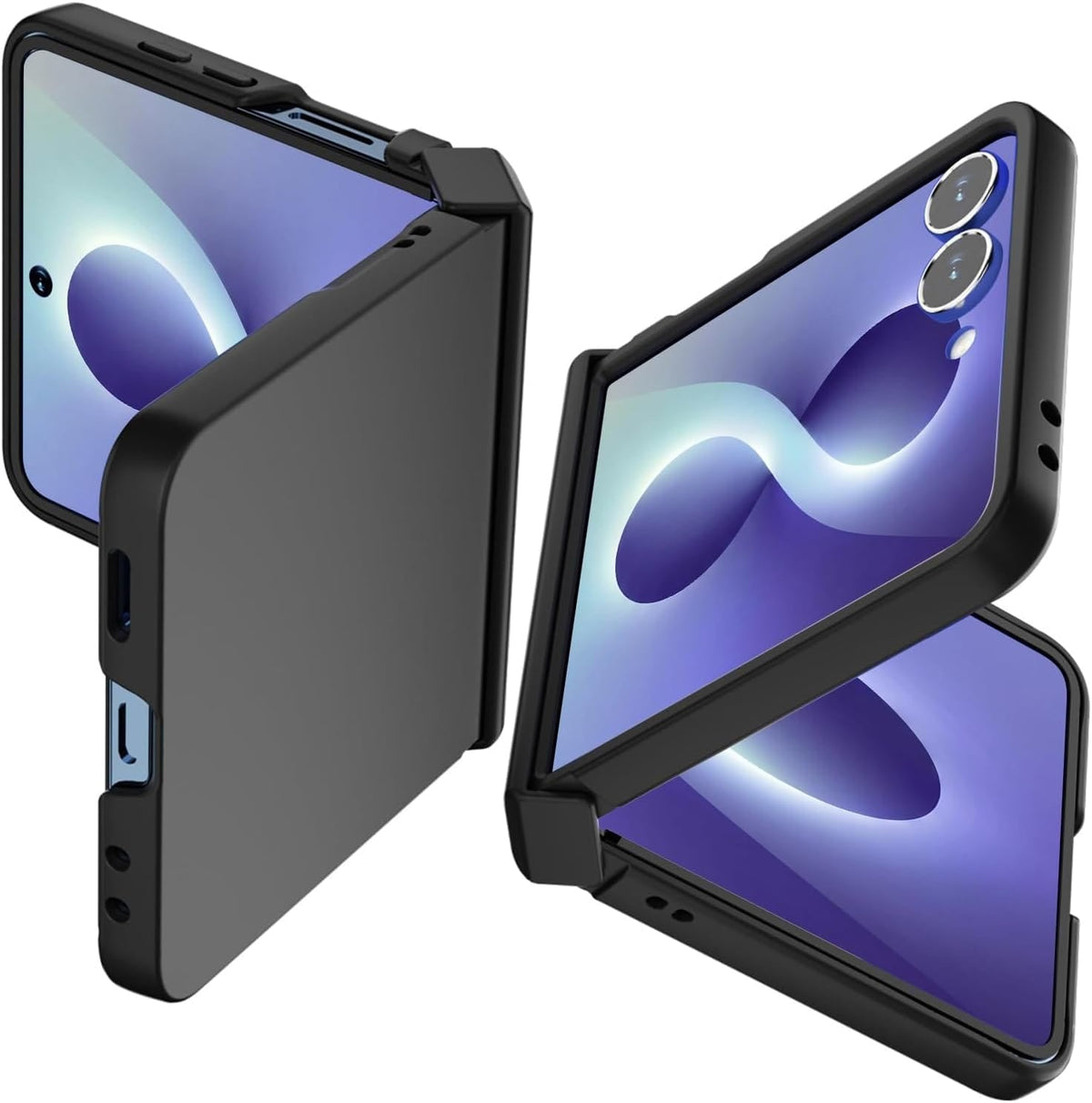 Galaxy Z Flip 8 Slim Case with Hinge Protection & Anti-Fingerprint Matte Finish (Black)