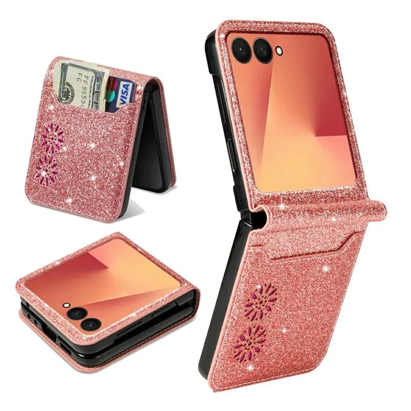 Galaxy Z Flip 8 Starry Sky Card Holder Leather Case - Gorilla Cases