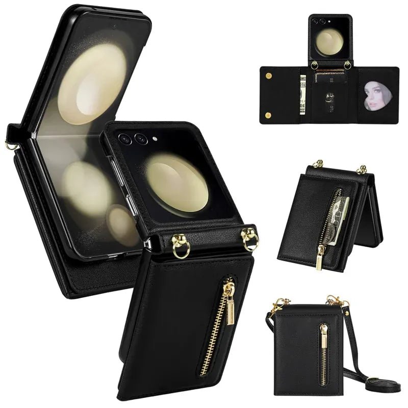 Galaxy Z Flip 8 Zipper Wallet Case with Shoulder Strap - Gorilla Cases