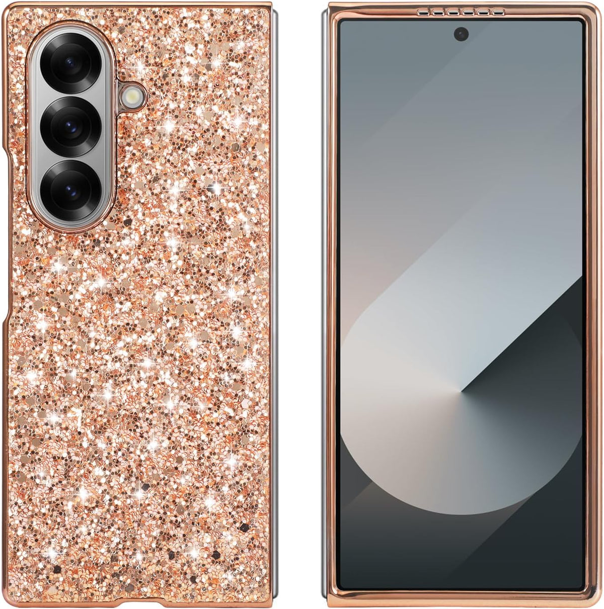 Galaxy Z Fold 8 Ultra Glitter Bling Sparkle Case in Rose Gold: Glamour That Still Protects - Gorilla Cases