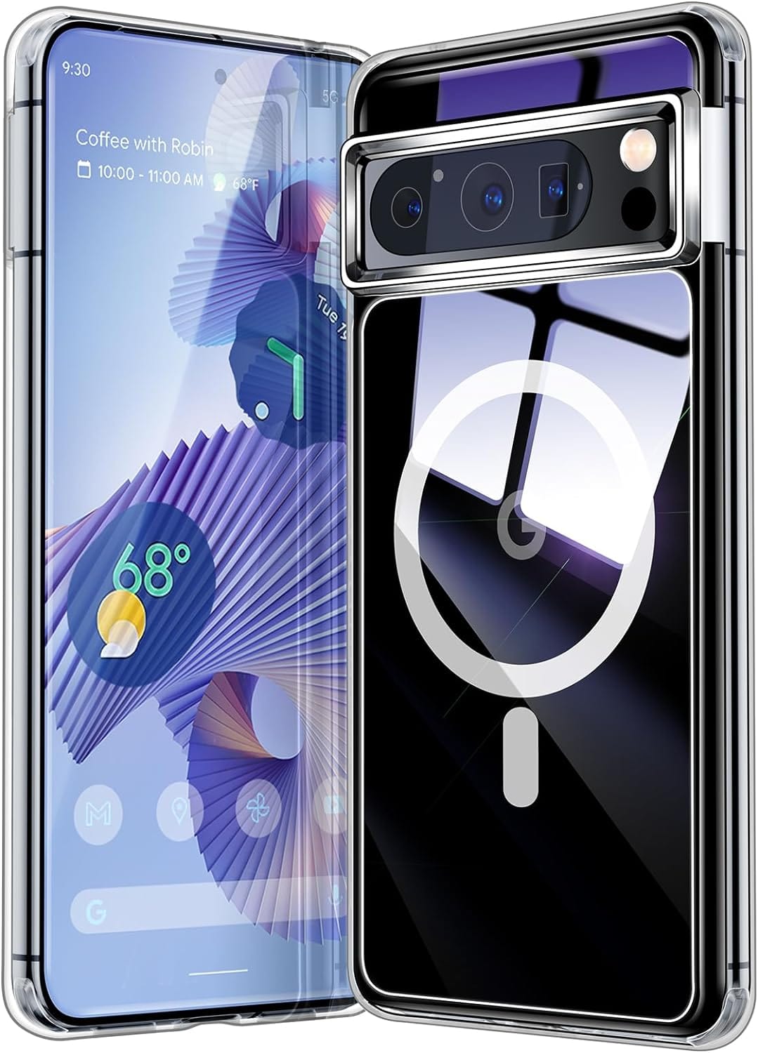 Google Pixel 8 Pro waterproof case with hard back protective cover in black for the 6.7-inch Pixel 8 Pro