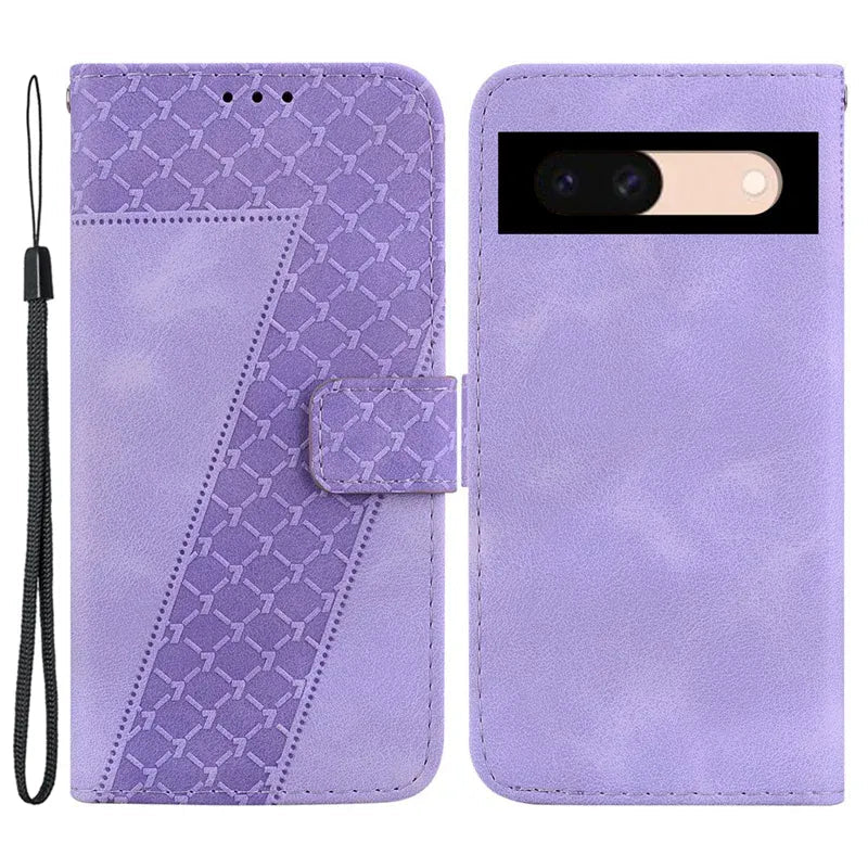 Google Pixel 8a leather folio wallet case with card slots and stand