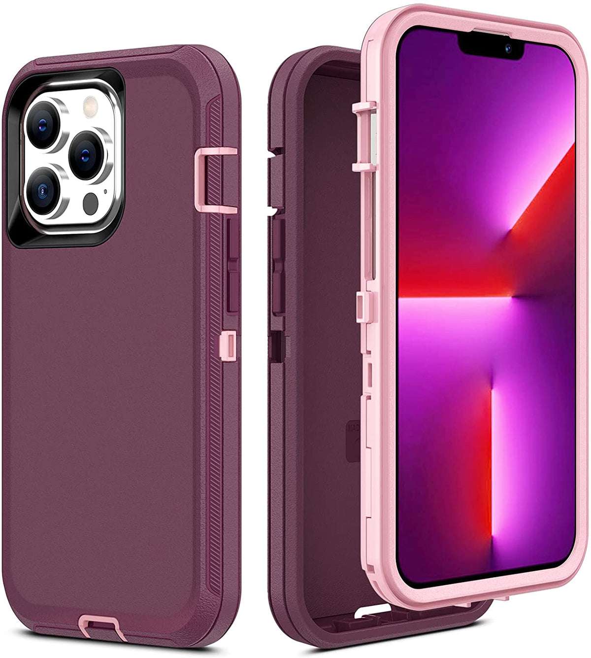 iPhone 13 Pro Max protective case with raised lips and reinforced corners