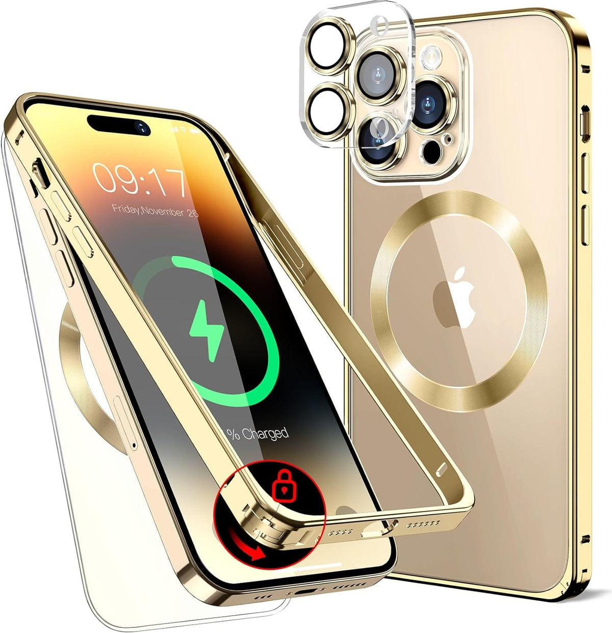iPhone 15 Pro clear case anti-yellow MagSafe crystal shell