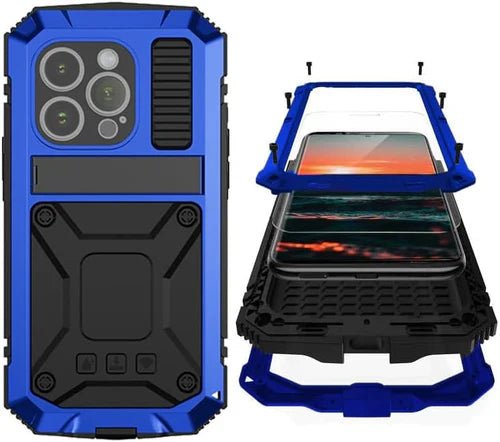 iPhone 16 Pro Max Metal Case with Screen Protector and Camera Protector – Military Rugged Heavy Duty Shockproof Case - Gorilla Cases
