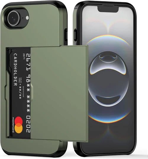 iPhone 16E Credit Card Holder Dual Layer Case: Hidden Wallet - Gorilla Cases