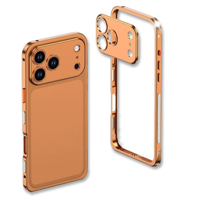 iPhone 17 Pro Max aluminum metal bumper case with lens guard