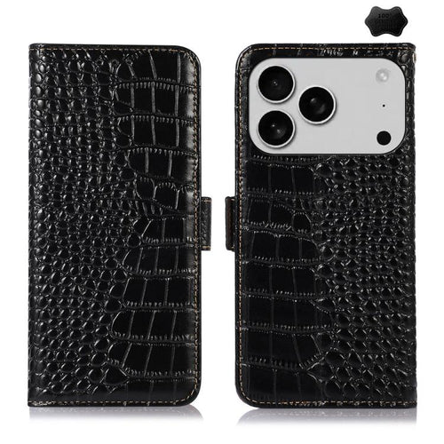 iPhone 17 Pro Max Crocodile Top-Layer Cowhide Leather Case - Gorilla Cases