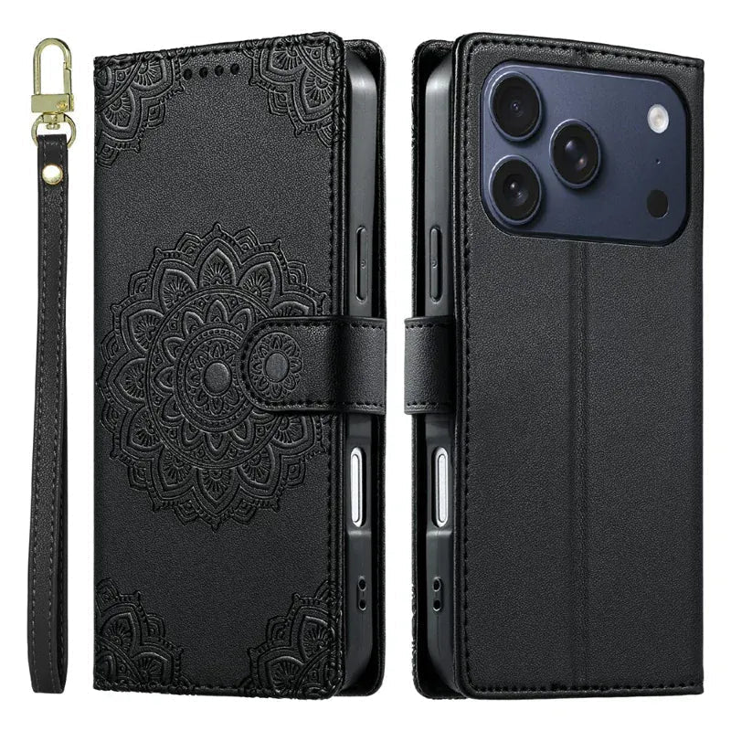 iPhone 18 Pro Totem Leather Wallet Case: Cards and Cover in One - Gorilla Cases