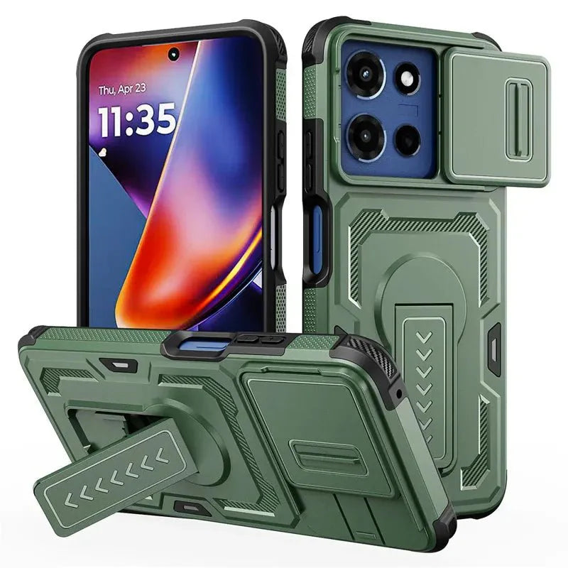 Moto G 2025 Rugged Shockproof Kickstand Case