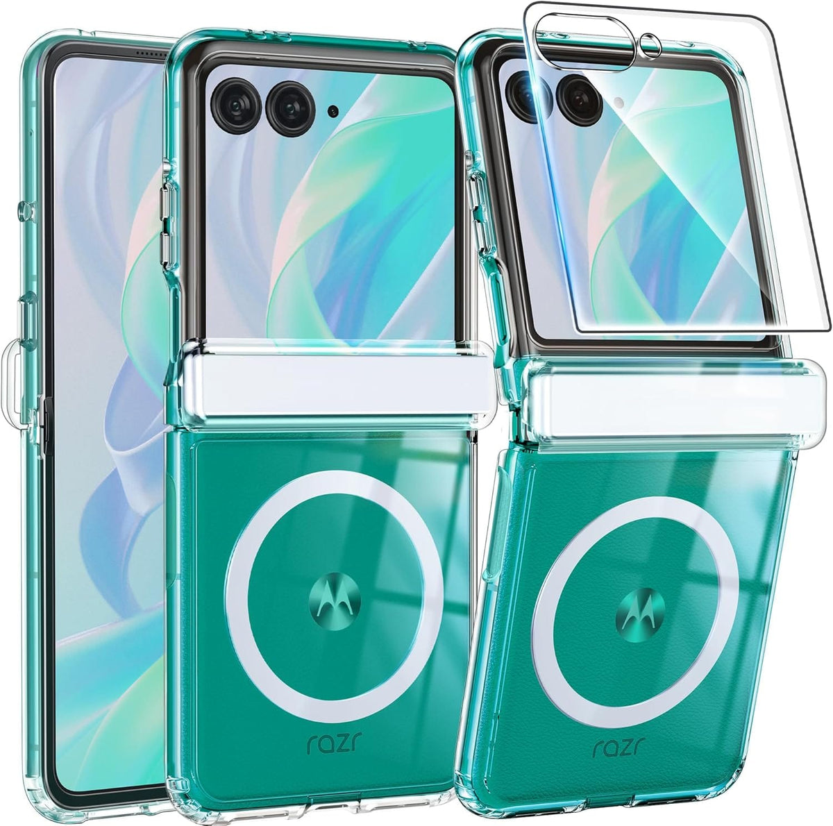Motorola Razr 2026 clear case with anti-yellow magnetic shell