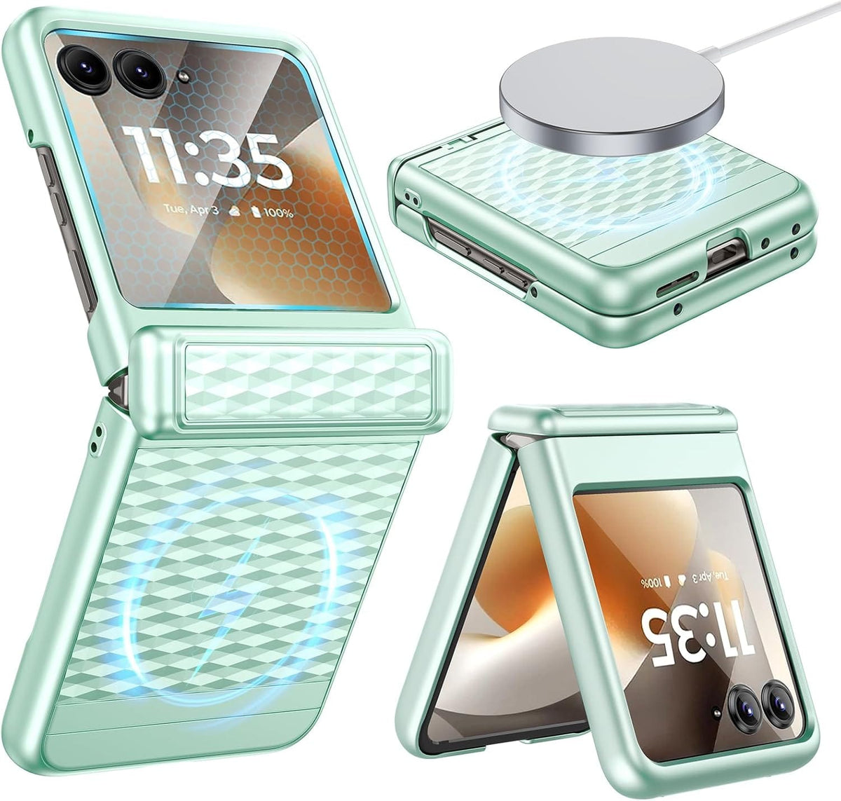 Moto Razr 2026 MagSafe Case - Mint Green Glass 2026: Strong Magnetic Snap-On Shell - Gorilla Cases