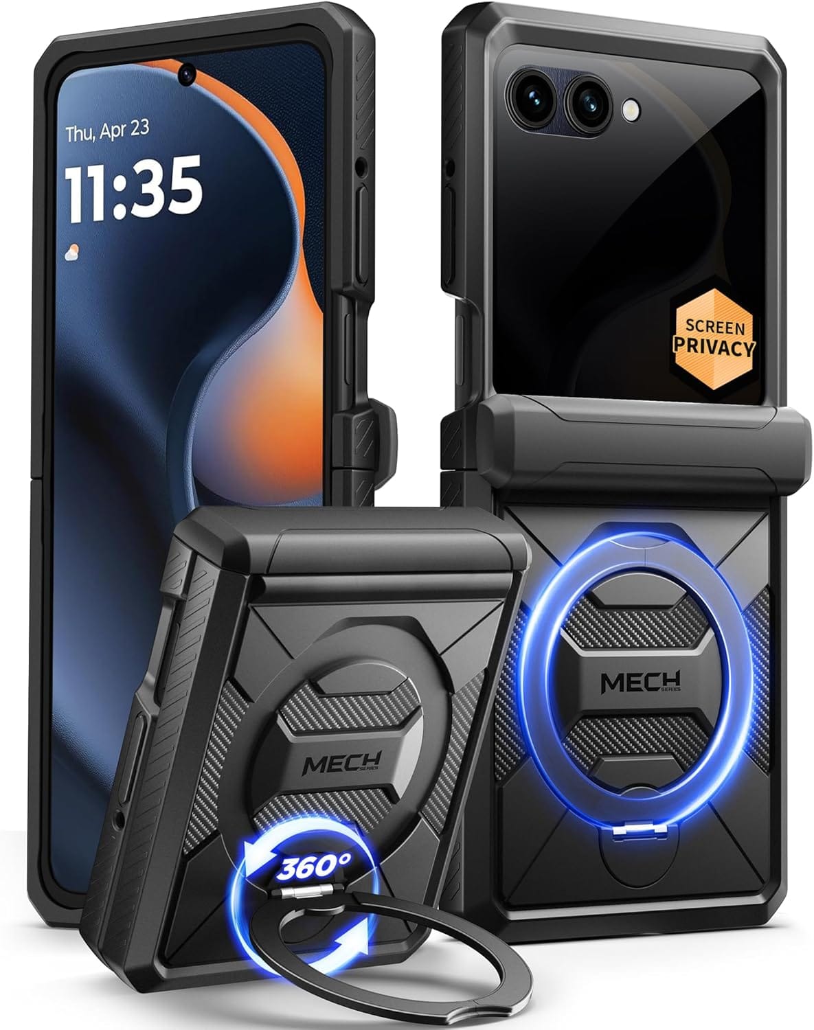 Galaxy Z Flip 6 case, Motorola Razr Plus case, and Motorola Razr 2026 case flip phone comparison