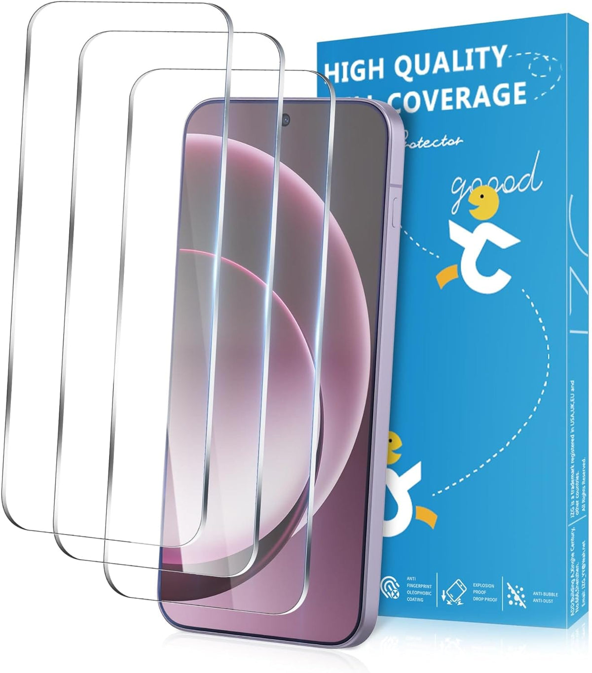 OnePlus 15 tempered glass screen protector 3 pack