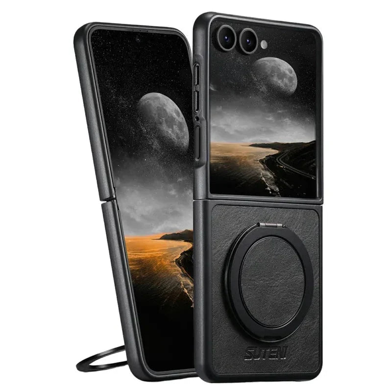 Samsung Galaxy Z Flip 8 Magnetic Leather Case with Rotating Kickstand - Gorilla Cases