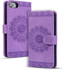 Google Pixel 9 Pro Durable PU Leather Wallet Case Protective Cover - Mandala Brown