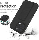 Case for iPhone 16 with Vertical Kickstand + Flexible Soft Liquid Silicone Protective Cover