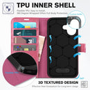 iPhone 16 Leather Magnetic Closure Protective Flip Cover Compatible Black