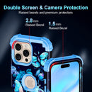 iPhone 16 Pro Case Glow Dark Three Layer Heavy Duty Shockproof Protection Hard Plastic Bumper+Soft Silicone Case