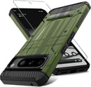 Pixel 8 Pro Screen Protector (6.7 - Inch) Dual Layer Heavy Duty Shockproof Protective Case - Army Green
