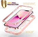 iPhone 16 Case, Full Body Rugged Case Touch Sensitive Anti - Scratch Screen Protector Pink