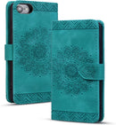 Google Pixel 9 Pro Durable PU Leather Wallet Case Protective Cover - Mandala Brown