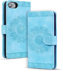 Google Pixel 9 Pro Durable PU Leather Wallet Case Protective Cover - Mandala Brown