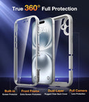 iPhone 16 Case, Full Body Rugged Case Touch Sensitive Anti - Scratch Screen Protector Pink