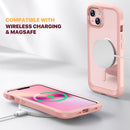 iPhone 16 Case, Full Body Rugged Case Touch Sensitive Anti - Scratch Screen Protector Pink