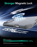 iPhone 16 Case Stand, 23FT Military Grade Drop Protection Heavy Duty Magnetic Phone Case Black