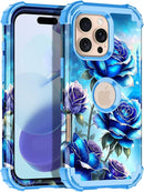 iPhone 16 Pro Case Glow Dark Three Layer Heavy Duty Shockproof Protection Hard Plastic Bumper+Soft Silicone Case