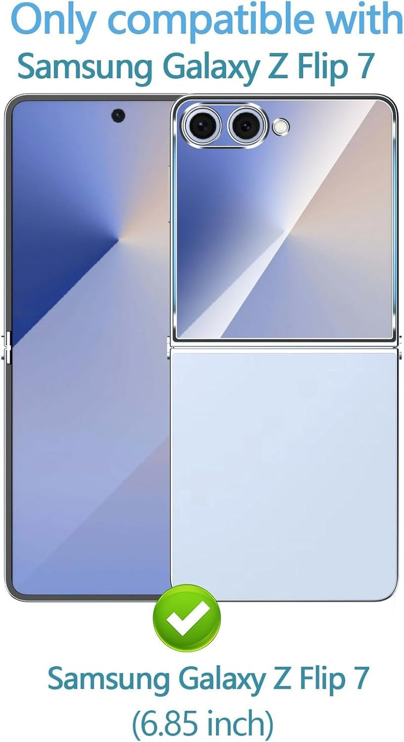 2 Pack for Samsung Galaxy Z Flip 7 Screen Protector(Front Screen Only)&[2 Pack] Galaxy Z Flip 7 Camera Lens Tempered Glass Protector.9H Hardness.Bubble - Free.Easy to Install