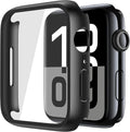 2 Pack Tempered Glass Case Compatible for Apple Watch Series 10 (2024) 46Mm, Hard PC Screen Protector Overall Protection Ultra - Thin Lightweight Scratch - Resistant Cover for Iwatch, Satin Black