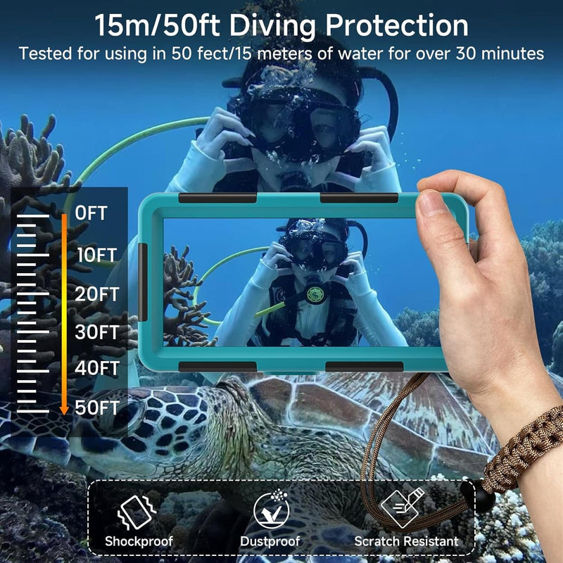 Waterproof Phone Pouch 50FT · iPhone Galaxy Diving Case