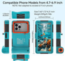 2026 Upgrade Universal Waterproof Phone Case for Snorkeling and Diving [50Ft/15M] Underwater Phone Case for Iphone 17/16/15/14 Pro Max and Galaxy S25/S24/S23 Universal Underwater Photo & Video Blue