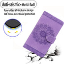 Google Pixel 9 Pro Durable PU Leather Wallet Case Protective Cover - Mandala Brown