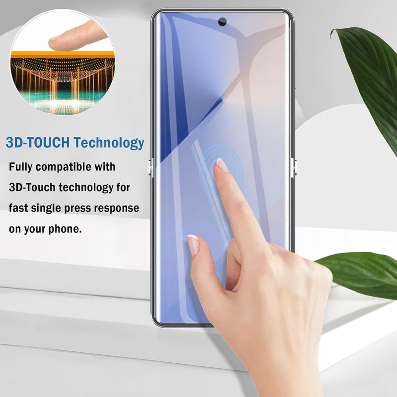2+2 Pack Soft Flexible TPU Film Screen Protector for Samsung Galaxy Z Flip 7 & Front Tempered Glass Screen Protector,Hd Clear,Support Fingerprint Unlock,With Easy Installation Alignment Tool