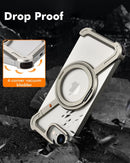 Minimalist Phone Case Compatible with Iphone 16E 6.1", 360° Rotation Kickstand Aluminum Metal Frameless Design Bumper Z Case, Protective Shock Grade Shell (Natural Titanium)