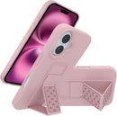 Case for iPhone 16 with Vertical Kickstand + Flexible Soft Liquid Silicone Protective Cover