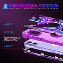 iPhone 16 Pro Case Glow Dark Three Layer Heavy Duty Shockproof Protection Hard Plastic Bumper+Soft Silicone Case