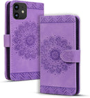 Google Pixel 9 Pro Durable PU Leather Wallet Case Protective Cover - Mandala Brown