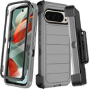 Google Pixel 9 Case Pro Case Protector Belt Clip Holster Body Cover with Kickstand Black