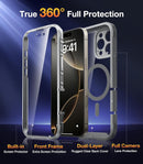 iPhone 16 Case, Full Body Rugged Case Touch Sensitive Anti - Scratch Screen Protector Pink