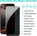 [3+3Pack] Privacy Screen Protector for Iphone 16 Pro Max with Camera Lens Protector Full Coverage Anti - Spy