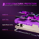 iPhone 16 Pro Case Glow Dark Three Layer Heavy Duty Shockproof Protection Hard Plastic Bumper+Soft Silicone Case