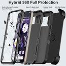 Google Pixel 9 Case Pro Case Protector Belt Clip Holster Body Cover with Kickstand Black