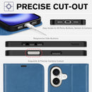 iPhone 16 Leather Magnetic Closure Protective Flip Cover Compatible Black