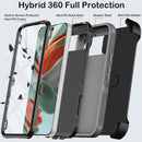 Google Pixel 9 Case Pro Case Protector Belt Clip Holster Body Cover with Kickstand Black
